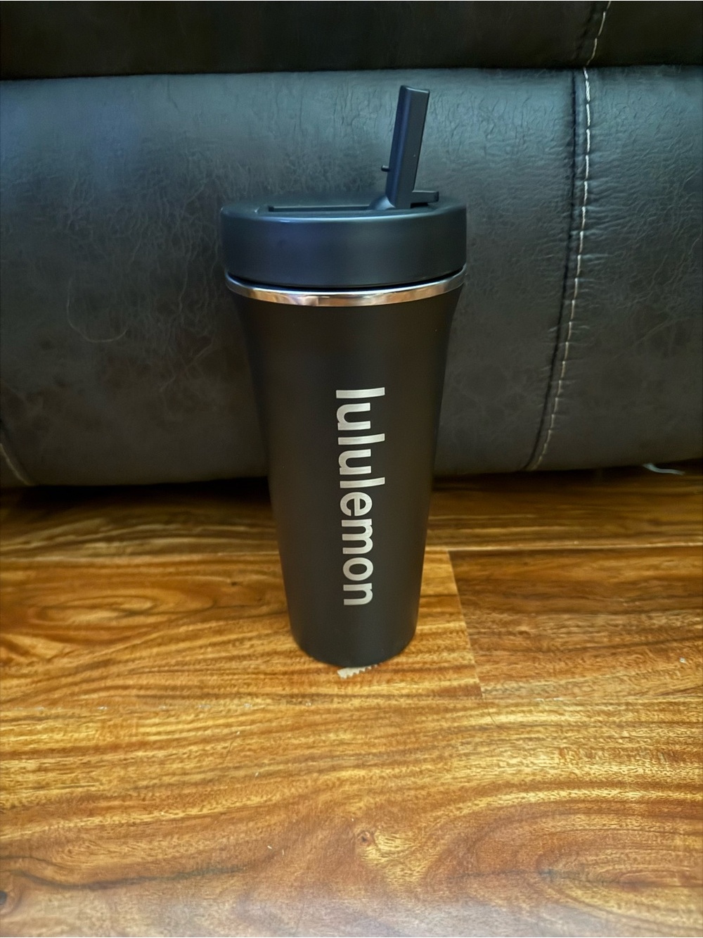 lululemon athletica Matte Black Travel Tumbler with Straw Lid